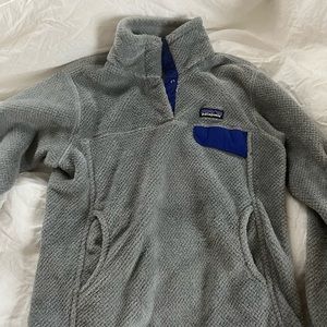 Patagonia purple & grey synchilla pullover half button up
